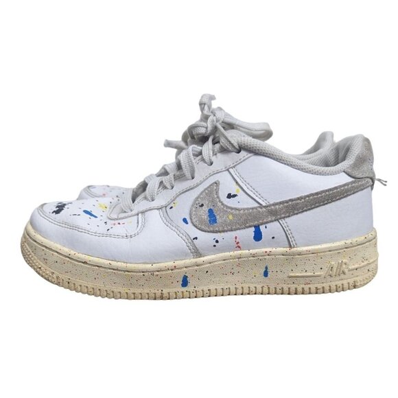 Nike Air Force 1 LV8 3 GS White Paint Splatter DJ2598-100 Shoes Size Youth 5Y - Picture 1 of 9